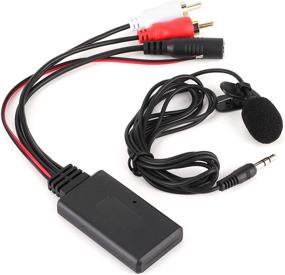 img 1 attached to 🔌 Universal Car Bluetooth AUX Module 2 RCA Cable Adapter with Hands-Free Microphone for Enhanced Connectivity