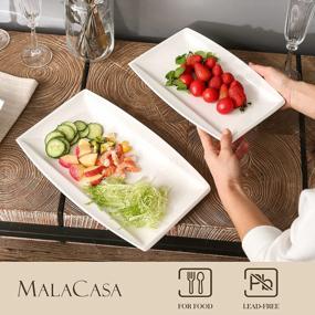 img 3 attached to 6-Person Porcelain Square Dinnerware Set - MALACASA Series Blance 32 Pieces Ivory White