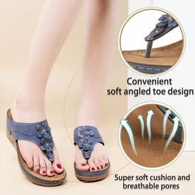 img 1 attached to Stylish And Comfortable Flip Flop Sandals For Women With Arch Support - HARENCE Summer Wedge Slip On Platform Sandals