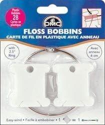 img 1 attached to DMC Plastic Floss Bobbins 28 Pack 6105 - Convenient Bulk Purchase (6-Pack)