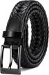 men's braided leather belt by chaoren - casual jeans belt at 1 1/8" width for ultimate comfort logo