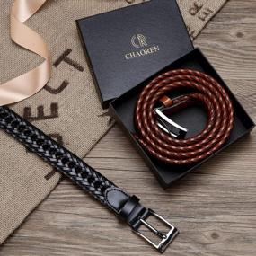 img 1 attached to Men'S Braided Leather Belt By CHAOREN - Casual Jeans Belt At 1 1/8" Width For Ultimate Comfort