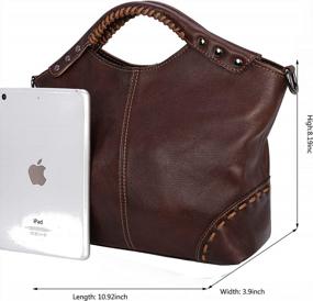 img 1 attached to Стильные винтажные кожаные сумки Heshe - идеальная сумка-портфель через плечо для женщин