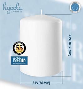 img 2 attached to Свечи Hyoola White Pillar 3X4 дюйма без запаха - 6 шт. - Высококачественные свечи европейского производства