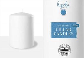img 3 attached to Unscented 3X4 Inch Hyoola White Pillar Candles - 6-Pack - High-Quality European Made Candles