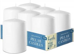 img 4 attached to Unscented 3X4 Inch Hyoola White Pillar Candles - 6-Pack - High-Quality European Made Candles