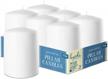 unscented 3x4 inch hyoola white pillar candles - 6-pack - high-quality european made candles logo