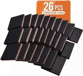 img 4 attached to 26 Piece Non-Slip Furniture Pads - 2" Square Rubber Grippers For Furniture Legs And Hard Floors
