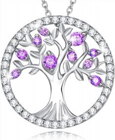 img 4 attached to Stunning Amethyst Tree Of Life Necklace - Perfect Birthday Gift For Women And Teen Girls