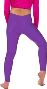 img 3 attached to Re Tech UK Girls' Shiny Footless Leggings for Gymnastics and Dance - Stretchy Fabric