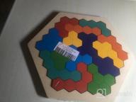 img 1 attached to Wooden Hexagon Puzzle – Brain Teaser Toy For Kids And Adults, Shape Pattern Blocks Tangram, IQ Games For STEM Montessori Education – Perfect Gift For Boys And Girls (Brown) review by Heather Smith