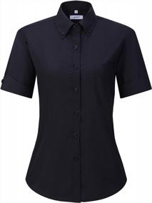 img 3 attached to Stretchy And Lightweight Button Down Collar Shirt For Women - Wrinkle-Free Work Blouse With Long Sleeves And Pocket - MGWDT Style