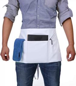 img 3 attached to White Waist Apron With 3 Pockets - Ideal For Servers, Waitresses, And Waiters - BOHARERS Short Apron