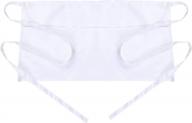 white waist apron with 3 pockets - ideal for servers, waitresses, and waiters - boharers short apron logo