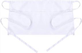 img 4 attached to White Waist Apron With 3 Pockets - Ideal For Servers, Waitresses, And Waiters - BOHARERS Short Apron