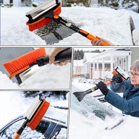 img 1 attached to 37.5" Ice Scraper & Snow Brush For Car Windshields - 270° Pivoting Head, Telescoping Handle & Squeegee | For Cars, Trucks & SUVs