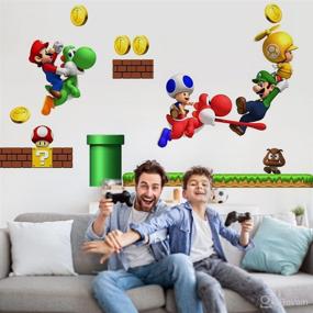 img 3 attached to 🎮 Vibrant DEKOSH Mario Wall Decal: Fun & Easy Peel & Stick Mario Wall Decor for Kids Room