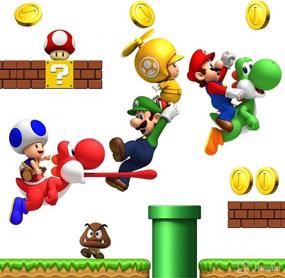 img 4 attached to 🎮 Vibrant DEKOSH Mario Wall Decal: Fun & Easy Peel & Stick Mario Wall Decor for Kids Room