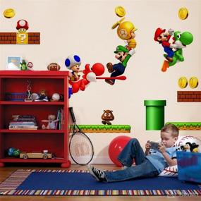 img 1 attached to 🎮 Vibrant DEKOSH Mario Wall Decal: Fun & Easy Peel & Stick Mario Wall Decor for Kids Room