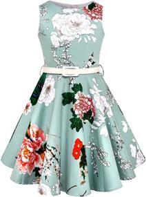 img 3 attached to 👗 Vintage Rockabilly Sleeveless Dresses for Girls: Perfect Occasion Wear