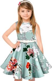 img 4 attached to 👗 Vintage Rockabilly Sleeveless Dresses for Girls: Perfect Occasion Wear