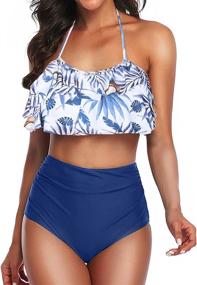 img 4 attached to Jumojufol Swimsuits Waisted Falbala XL Women's Clothing at Swimsuits & Cover Ups