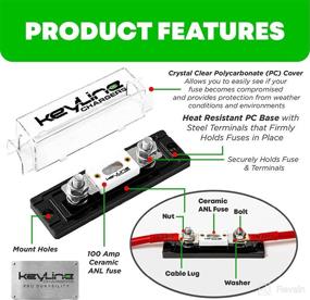 img 2 attached to 🔌 Комплект Ultimate Keyline Chargers ANL 12V с блоком держателей предохранителей: премиальные керамические предохранители ANL на 100 ампер, защищенный от неблагоприятных погодных условий дизайн, медная проволока 6-8 AWG метражом и совместимые гильзы включены.