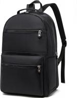 versatile black laptop backpack for men and women: perfect for college, travel, school and business logo