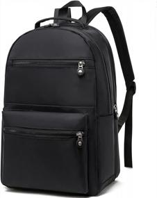 img 4 attached to Универсальный черный рюкзак для ноутбука для мужчин и женщин: идеально подходит для колледжа, путешествий, школы и бизнеса