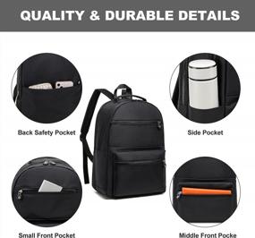 img 2 attached to Универсальный черный рюкзак для ноутбука для мужчин и женщин: идеально подходит для колледжа, путешествий, школы и бизнеса