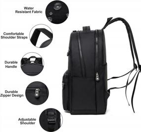 img 1 attached to Универсальный черный рюкзак для ноутбука для мужчин и женщин: идеально подходит для колледжа, путешествий, школы и бизнеса