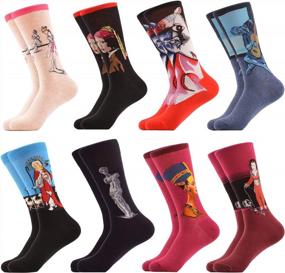 img 3 attached to Women'S Funny Combed Cotton Socks Packs By WeciBor (058-49)