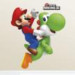 super mario bros. yoshi and mario giant wall decals by roommates - peel and stick, 23" x 32 logo