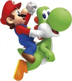 img 3 attached to Super Mario Bros. Yoshi And Mario Giant Wall Decals By RoomMates - Peel And Stick, 23" X 32