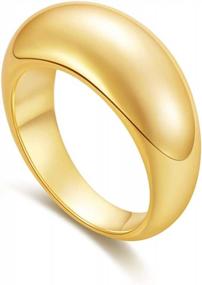 img 4 attached to Стильные аксессуары: кольца Reoxvo из 14-каратного золота для женщин — тонкие, простые и универсальные