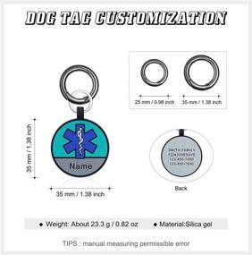 img 2 attached to Personalized Medical Luggage Tag For Women Men Custom Double-Sided Bag Tag With Stainless Steel Emergency ID Tag Custom Waterproof Life Alert ID Key Ring (Silicone-Blue)