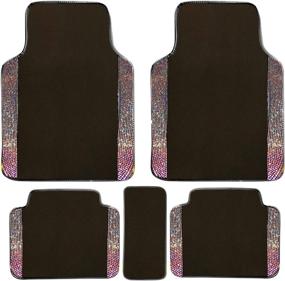 img 4 attached to 🚗 Dyshuai Bling Car Floor Mats: Stylish Crystal Mesh Design for Women & Girls - Set of 5, Universal Fit for Most Cars (Multicolor)