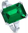 8.5 carat emerald cut cz solitaire ring for women - sterling silver rhodium plated logo