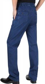 img 1 attached to Zoulee Men'S Pull On Jeans With Elastic Waistband And Zipper Fly - Straight Leg Denim Trousers