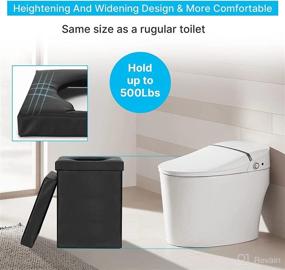 img 2 attached to 🚽 Extra Large Majade Portable Toilet for Adults - XXL Camping Toilet with Lid for Elderly - Portable Folding Toilet for Outdoor Camping, Car Privacy Tent, Boat Travel, Hiking, Beach, and Traffic Jam (Black)