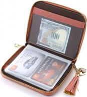 buvelife women credit card holder case rfid blocking wallet leather purse with 40 card slots logo