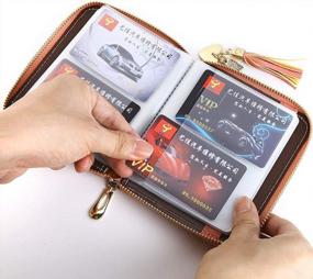 img 2 attached to Buvelife женский кредитный держатель для карт чехол RFID блокирующий кошелек кожаный кошелек с 40 слотами для карт