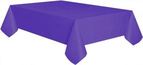 img 2 attached to Allgala 6-Pack Premium Plastic Table Cover Medium Weight Disposable Tablecloth-6PK 54"X108"-Deep Purple-TC58317