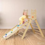 🧗 2-in-1 pikler triangle montessori climber with ramp & slide - foldable wooden climbing set for toddler climbers, suitable for outdoor & indoor gym - baby k pikler triangle logo