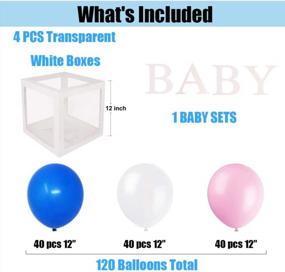 img 2 attached to Transparent Baby Shower Balloon Boxes - 4 Pcs With Letter Decor, 120 Balloon Set For Gender Reveal, Bridal Showers And Birthday Decorations - BABY Blocks Design For Boys And Girls Party Backdrop