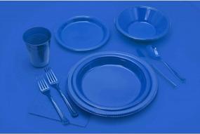 img 1 attached to 100 Count Dark Blue Plastic Exquisite Dessert/Salad Plates - Solid Color Disposable Plates - 7 Inch