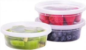 img 4 attached to 🍱 Versatile and Safe TashiBox [8 oz-50 Sets] Plastic Food Storage Containers - Airtight, BPA Free, Microwave/Dishwasher/Freezer Safe