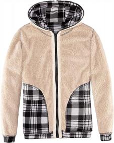 img 1 attached to Women'S Plaid Fleece Hooded Sherpa Lined Full-Zip Hoodie Sweatshirt Jackets