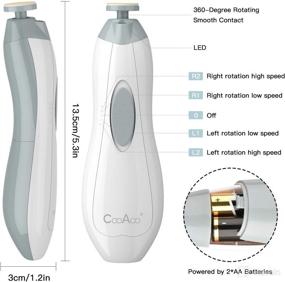 img 1 attached to 👶 Electric Baby Nail Trimmer with LED Light - CooAoo Baby Nail File with 10 Grinding Heads for Newborn, Infant, Toddler, Kids - Care, Polish, and Trim Toes and Fingernails - Grey
