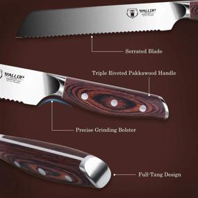 img 2 attached to The Perfect Bread Knife: WALLOP 8 Inch Serrated Cake Knife And Bread Slicer With Full Tang Pakkawood Handle, German HC Stainless Steel In Gift Box - Jane Series